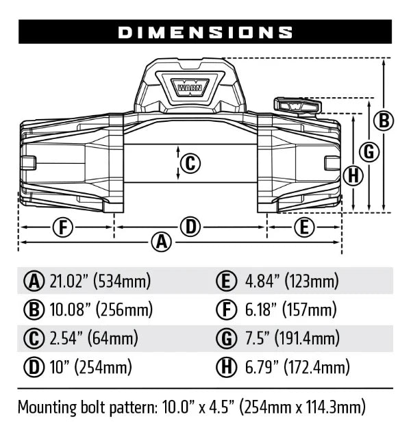 Technical drawing of a product with dimensions labeled