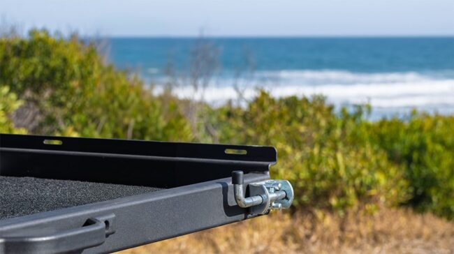 Deck Slide Double Cab – heavy-duty aluminium cargo slide for 4x4 bakkies, overlanding and tradespeople in SA